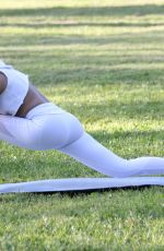 LYRA RAE Doing Yoga at a Park in Los Angeles 04/03/2019