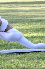 LYRA RAE Doing Yoga at a Park in Los Angeles 04/03/2019