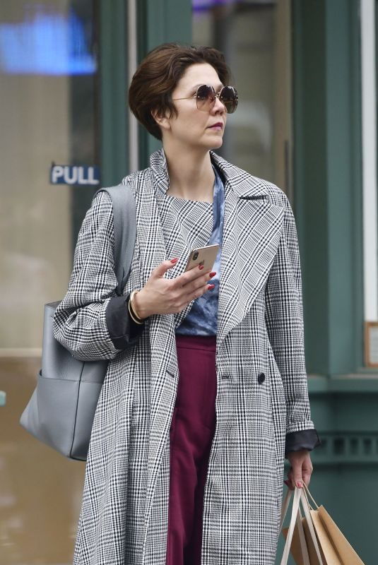 MAGGIE GYLLENHAAL Out Shopping in New York 04/14/2019