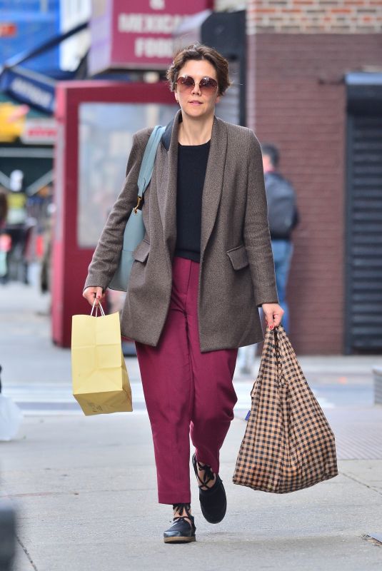 MAGGIE GYLLENHAAL Out Shopping in New York 04/15/2019
