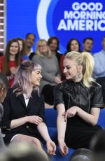 MAISIE WILLIAMS and SOPHIE TURNER at Good Morning America 04/02/2019