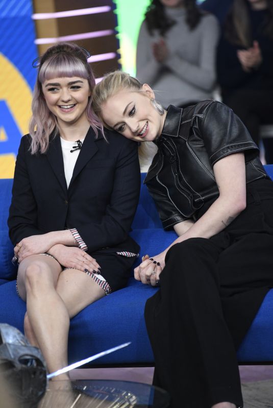 MAISIE WILLIAMS and SOPHIE TURNER at Good Morning America 04/02/2019
