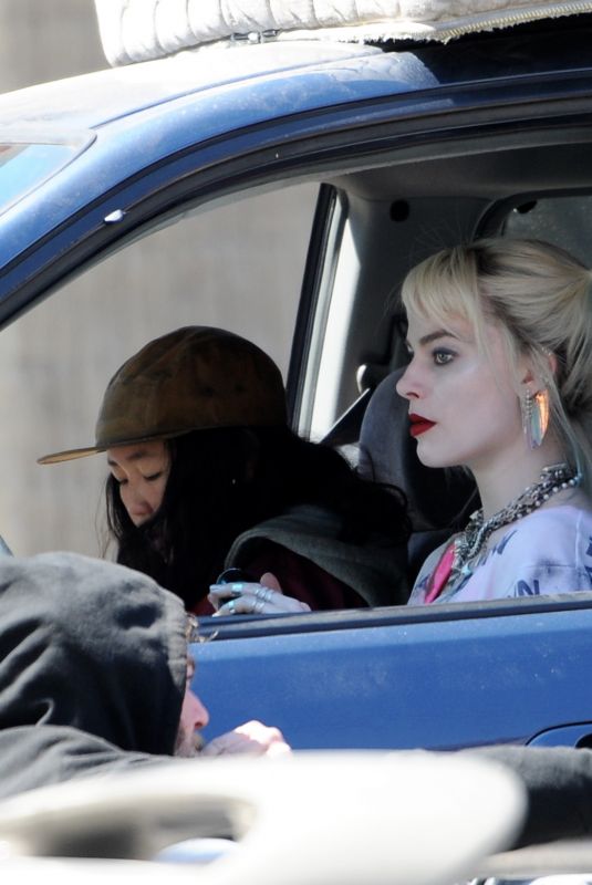 MARGOT ROBBIE on the Set of Birds of Prey in Los Angeles 04/08/2019