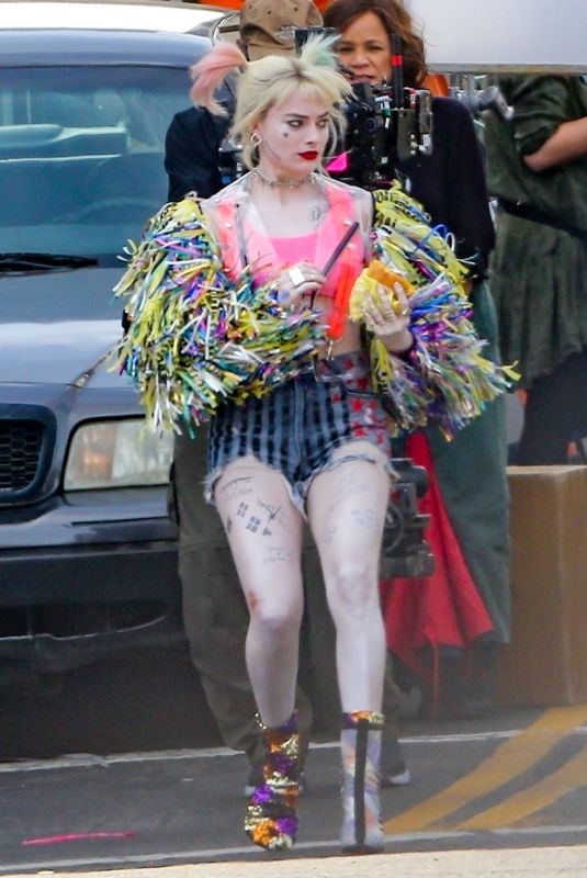 MARGOT ROBBIE on the Set of Birds of Prey in Los Angeles 04/09/2019