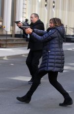 MARISKA HARGITAY and KELLI GIDDISH on the Set of Law and Order: Special Victims Unit 04/01/2019