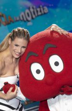 MICHELLE HUNZIKER at Striscia La Notizia Photocall in Milan 04/15/2019