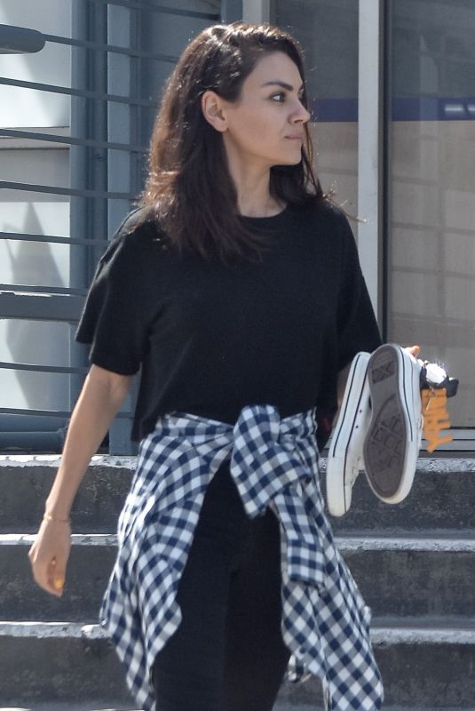 MILA KUNIS Leaves Nail Spa in Studio City 04/18/2019