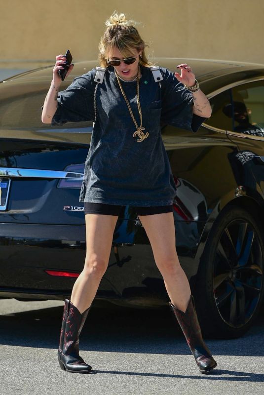 MILEY CYRUS Out and About in Studio City 04/25/2019