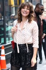 MILLA JOVOVICH Arrives at Build Series in New York 04/08/2019
