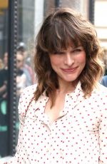 MILLA JOVOVICH Arrives at Build Series in New York 04/08/2019