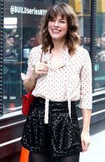 MILLA JOVOVICH Arrives at Build Series in New York 04/08/2019