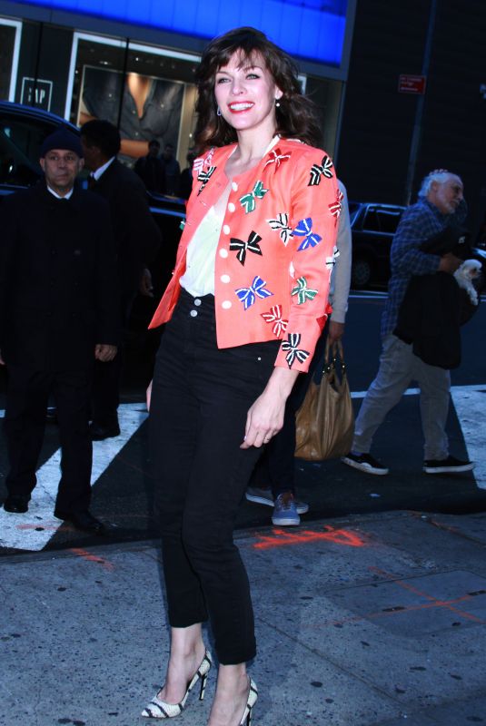 MILLA JOVOVICH Arrives at Good Morning America in New York 04/10/2019