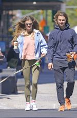 NINA AGDAL and Jack Brinkley with Their Dog Out in New York 04/24/2019