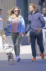 NINA AGDAL and Jack Brinkley with Their Dog Out in New York 04/24/2019