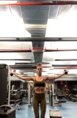 NINA AGDAL Woirkout at a Gym, Instagram Pictures and Video 04/25/2019