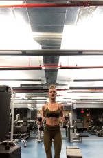 NINA AGDAL Woirkout at a Gym, Instagram Pictures and Video 04/25/2019