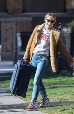 OLIVIA WILDE in Ripped Jeans Out in New York 04/03/2019