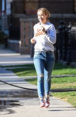 OLIVIA WILDE in Ripped Jeans Out in New York 04/03/2019
