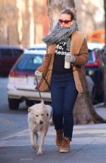 OLIVIA WILDE Out with Her Dog in New York 04/01/2019