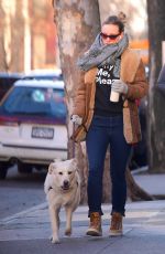 OLIVIA WILDE Out with Her Dog in New York 04/01/2019
