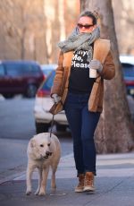 OLIVIA WILDE Out with Her Dog in New York 04/01/2019