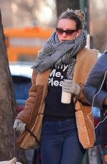 OLIVIA WILDE Out with Her Dog in New York 04/01/2019
