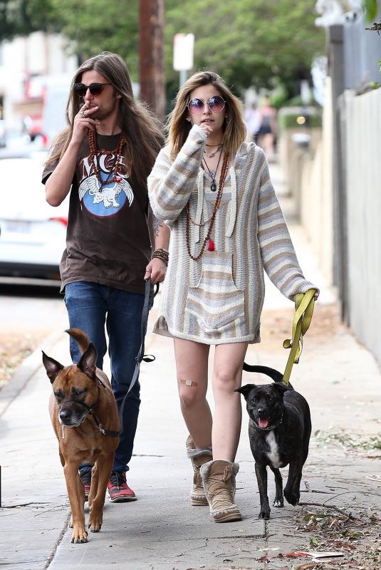 PARIS JACKSON and Gabriel Glenn Out with Their Dog in Los Angeles 04/11/2019