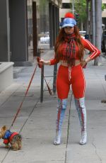 PHOEBE PRICE Out with Her Dog in Beverly Hills 04/16/2019