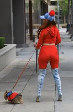 PHOEBE PRICE Out with Her Dog in Beverly Hills 04/16/2019