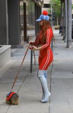 PHOEBE PRICE Out with Her Dog in Beverly Hills 04/16/2019