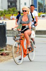 PIXIE LOTT Riding a Bike Out in Venice Beach 04/23/2019