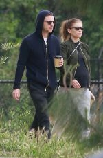 Pregnant KATE MARA and Jamie Bell Out in Silver Lake 04/20/2019
