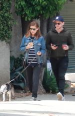 Pregnant KATE MARA and Jamie Bell Out with Their Dogs in Los Angeles 04/06/2019