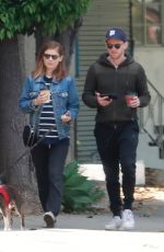 Pregnant KATE MARA and Jamie Bell Out with Their Dogs in Los Angeles 04/06/2019