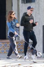Pregnant KATE MARA and Jamie Bell Out with Their Dogs in Los Angeles 04/06/2019