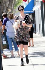 Pregnant KRYSTEN RITTER Out wuth Her Dog in Studio City 04/19/2019