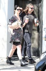 Pregnant KRYSTEN RITTER Out wuth Her Dog in Studio City 04/19/2019