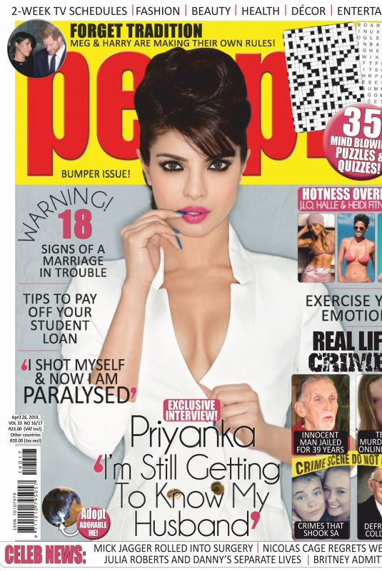 PRIYANKA CHOPRA in People Magazine, South Africa April 2019