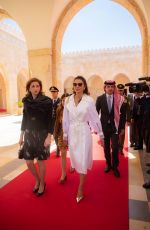 QUEEN RANIA Receives Italian President Sergio Mattarella in Amman 04/10/2019