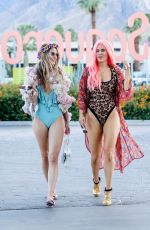 RACHEL MCCORD and CJ LANA PERRY at Coachella Festival in Indio 04/13/2019