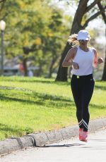 REESE WITHERSPOON Out Jogging in Brentwood 03/31/2019