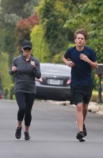 REESE WITHERSPOON Out Jogging in Brentwood 04/20/2019