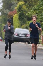 REESE WITHERSPOON Out Jogging in Brentwood 04/20/2019