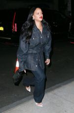 RIHANNA All in Denim Out for Dinner in New York 04/16/2019