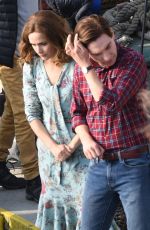 ROSE BYRNE and Domhnall Gleeson on the Set of Peter Rabbit 2 in Richmond 04/01/2019