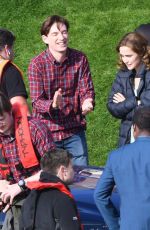 ROSE BYRNE and Domhnall Gleeson on the Set of Peter Rabbit 2 in Richmond 04/01/2019