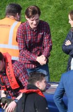 ROSE BYRNE and Domhnall Gleeson on the Set of Peter Rabbit 2 in Richmond 04/01/2019