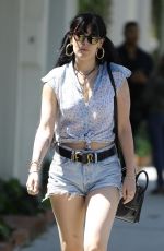 RUMER WILLIS in Denim Shorts Out in West Hollywood 04/10/2019