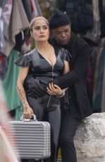 SALMA HAYEK and Samuel L. Jackson on the Set of The Hitman