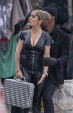SALMA HAYEK and Samuel L. Jackson on the Set of The Hitman